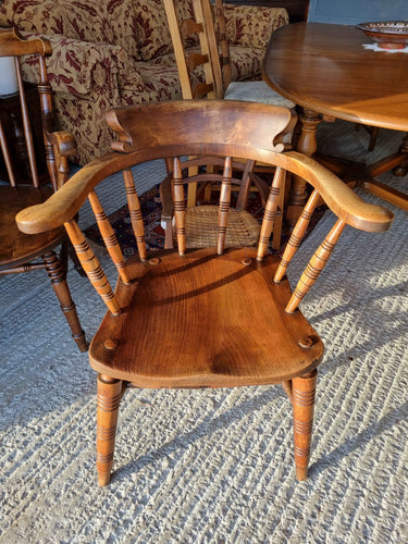 19th Century Oak & Elm Smokers Bow Chair