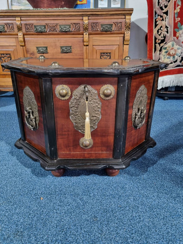 19th Century Colonial Mahogany & Ebonised Travel Chest