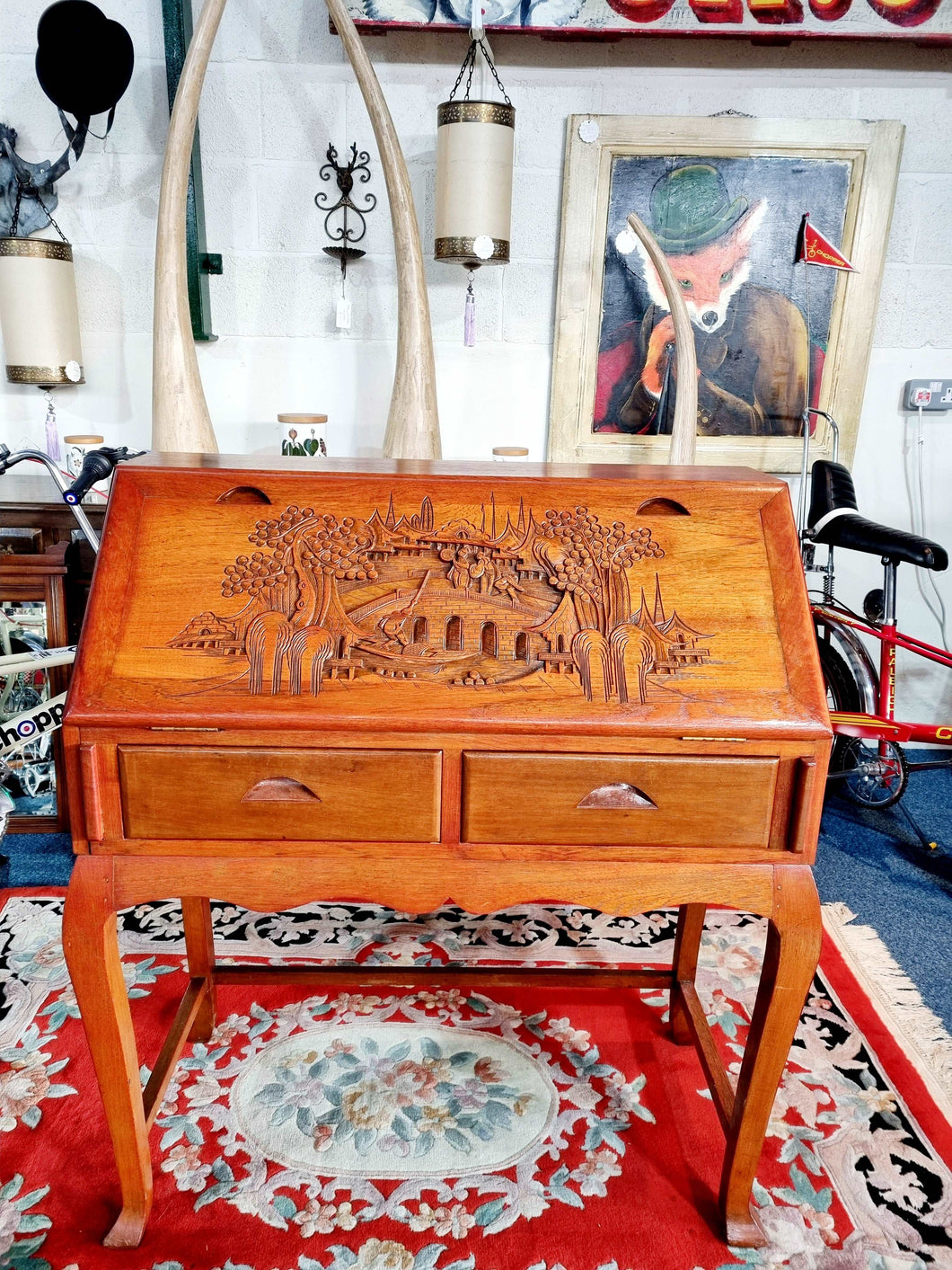 20th Century Chinese Carved Bureau
