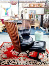 Load image into Gallery viewer, Stunning Black Leather Swivel Lounge Chair
