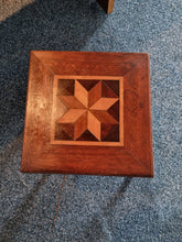 Load image into Gallery viewer, Vintage Small Inlaid Oak &amp; Mahogany Stool
