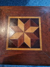 Load image into Gallery viewer, Vintage Small Inlaid Oak &amp; Mahogany Stool
