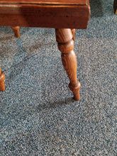 Load image into Gallery viewer, Vintage Small Inlaid Oak &amp; Mahogany Stool
