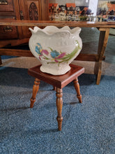 Load image into Gallery viewer, Vintage Small Inlaid Oak &amp; Mahogany Stool
