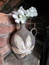 Load image into Gallery viewer, Pretty Vintage Stoneware Dimpled Handled Vase
