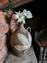 Load image into Gallery viewer, Pretty Vintage Stoneware Dimpled Handled Vase
