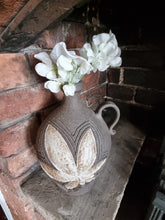 Load image into Gallery viewer, Pretty Vintage Stoneware Dimpled Handled Vase
