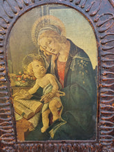 Load image into Gallery viewer, Vintage French Picture Of Madonna With Child On Wood
