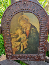 Load image into Gallery viewer, Vintage French Picture Of Madonna With Child On Wood
