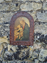 Load image into Gallery viewer, Vintage French Picture Of Madonna With Child On Wood
