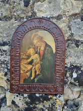 Load image into Gallery viewer, Vintage French Picture Of Madonna With Child On Wood
