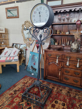 Load image into Gallery viewer, Wrought Iron Large Double Multifaceted Free Standing Clock
