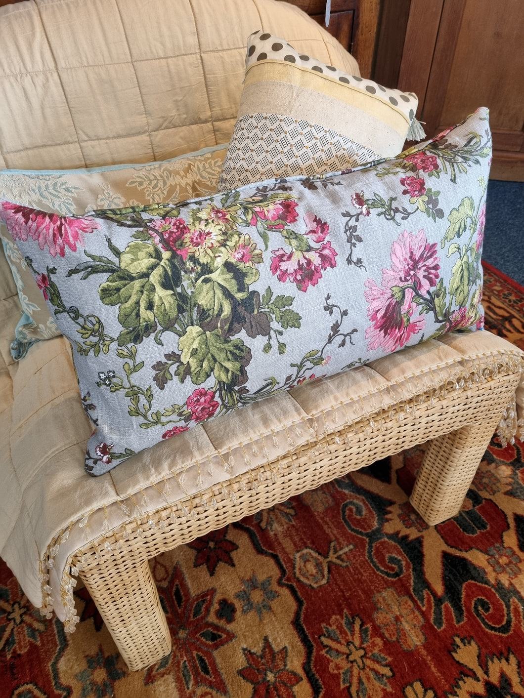 Laura Ashley floral linen cushion