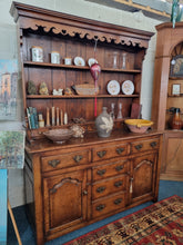 Load image into Gallery viewer, Antique Oak Farmhouse Dresser Shelf Sideboard
