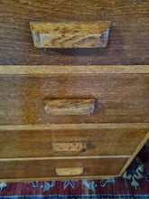 Load image into Gallery viewer, Mid Century Light Oak Air Ministry Chest of Five Drawers
