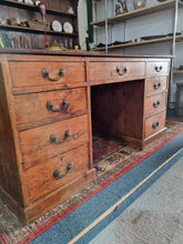 Load image into Gallery viewer, Victorian Pine Kneehole Partners Desk
