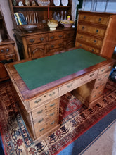 Load image into Gallery viewer, Victorian Twin Pedestal Kneehole Desk
