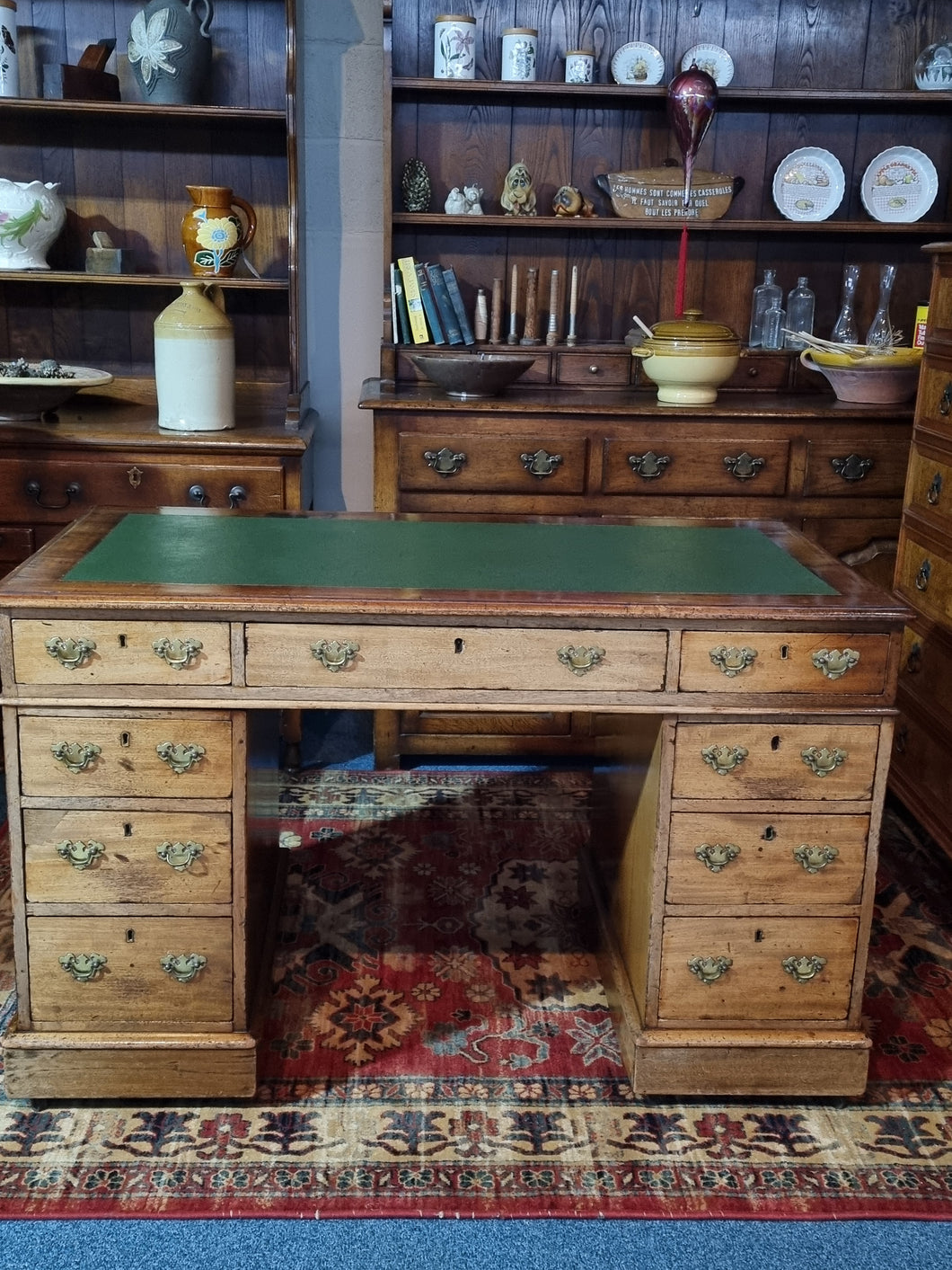 Victorian Twin Pedestal Kneehole Desk