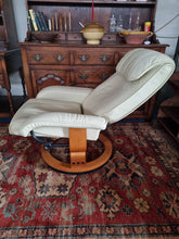 Load image into Gallery viewer, Leather Recliner Chair &amp; Foot Stool
