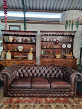 Load image into Gallery viewer, Thomas Lloyd Leather Three Seater Chesterfield Sofa Antique Brown
