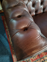 Load image into Gallery viewer, Thomas Lloyd Leather Three Seater Chesterfield Sofa Antique Brown
