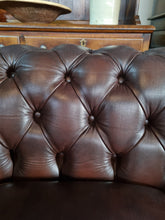 Load image into Gallery viewer, Thomas Lloyd Leather Three Seater Chesterfield Sofa Antique Brown
