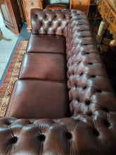 Load image into Gallery viewer, Thomas Lloyd Leather Three Seater Chesterfield Sofa Antique Brown
