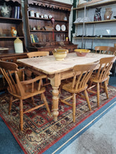 Load image into Gallery viewer, Victorian Pine Four Plank Kitchen Table
