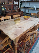 Load image into Gallery viewer, Victorian Pine Four Plank Kitchen Table
