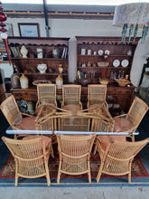 Load image into Gallery viewer, Bamboo Dining Table &amp; Eight Dining Chairs By Angraves of Leicester
