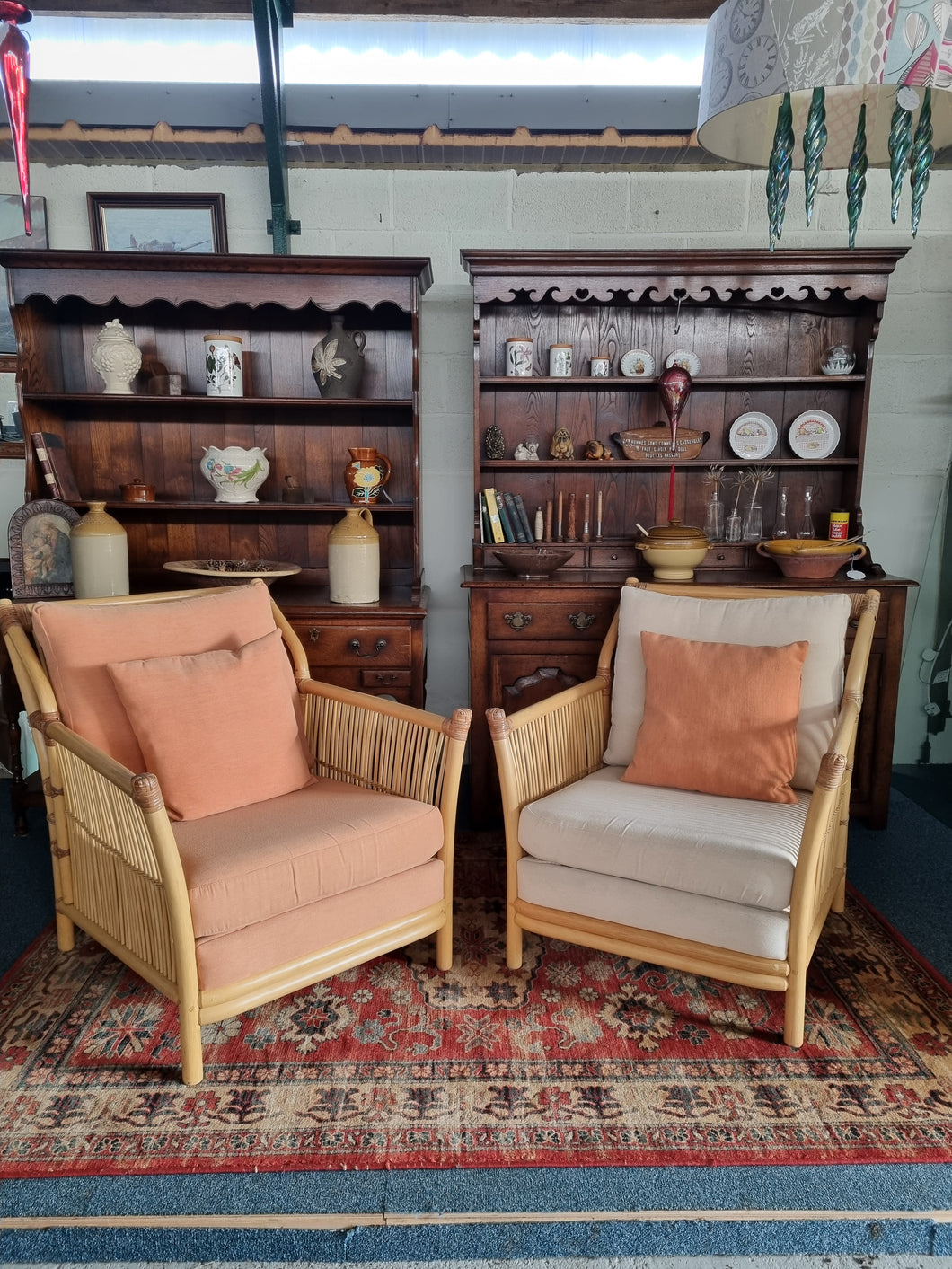 Bamboo Pair Of Armchairs  By Angraves of Leicester