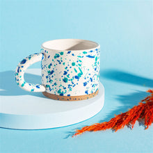 Load image into Gallery viewer, Turquoise and Blue Splatterware Mug
