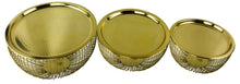 Load image into Gallery viewer, Set Of 3 Gold Bowls With Plate Tops
