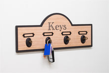 Load image into Gallery viewer, Wooden Board With 4 Key Design Hooks
