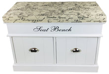 Load image into Gallery viewer, White Seat Bench With 2 Drawers &amp; Lid 70cm

