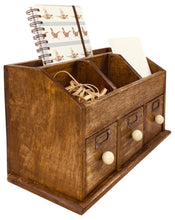 Load image into Gallery viewer, Rustic Desktop Organiser With Drawers 37cm
