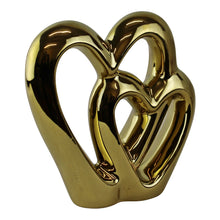 Load image into Gallery viewer, Gold Double Heart Ornament, 15cm.
