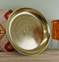 Load image into Gallery viewer, Kasbah Design Decorative Gold Metal Tray
