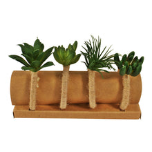 Load image into Gallery viewer, Set of 4 Faux Succulent Design Napkin Rings
