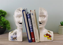 Load image into Gallery viewer, Ornamental Ceramic Phrenology Bookends
