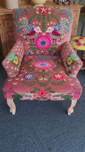 Load and play video in Gallery viewer, Armchair Upholstered With Decorative Hand Crewel Work

