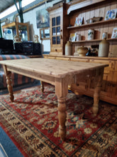 Load image into Gallery viewer, Farmhouse Vintage Scrub Top Pine Dining Table
