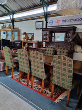 Load image into Gallery viewer, Oak Dining Table And Six Upholstered Dining Chairs

