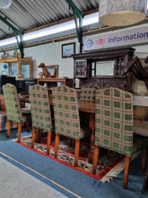 Load image into Gallery viewer, Oak Dining Table And Six Upholstered Dining Chairs
