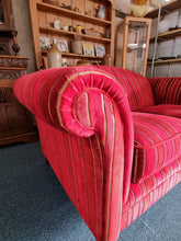 Load image into Gallery viewer, Two Seater Sofa Upholstered In A Deep Red Short Pile Velvet
