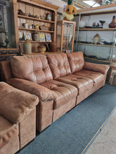 Load image into Gallery viewer, Leather Three Seater Sofa And Matching Arm Chair
