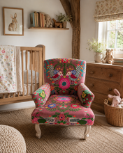 Load image into Gallery viewer, Armchair Upholstered With Decorative Hand Crewel Work
