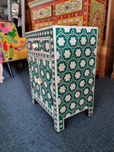 Load image into Gallery viewer, Green Bone Inlay Nightstand Bedside Cabinet
