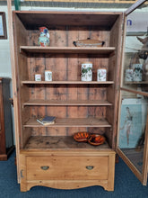 Load image into Gallery viewer, Vintage Glazed Stripped Pine Display Cabinet
