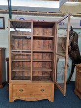 Load image into Gallery viewer, Vintage Glazed Stripped Pine Display Cabinet
